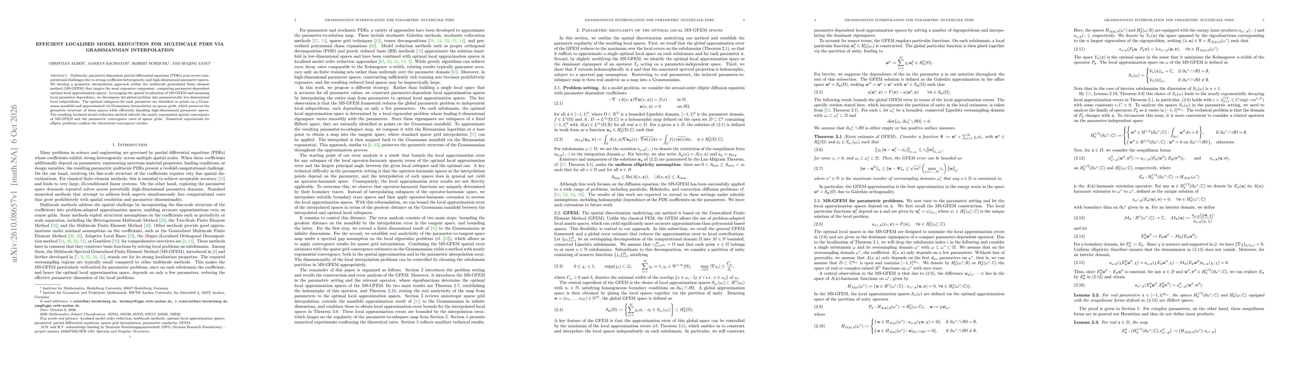 Thumbnail for Efficient localised model reduction for multiscale PDEs via Grassmannian interpolation