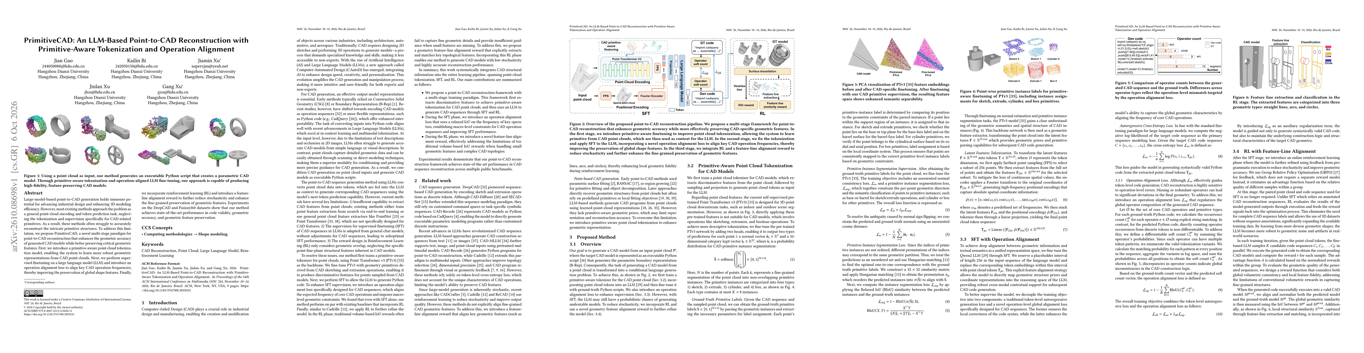 Thumbnail for PrimitiveCAD: An LLM-Based Point-to-CAD Reconstruction with Primitive-Aware Tokenization and Operation Alignment