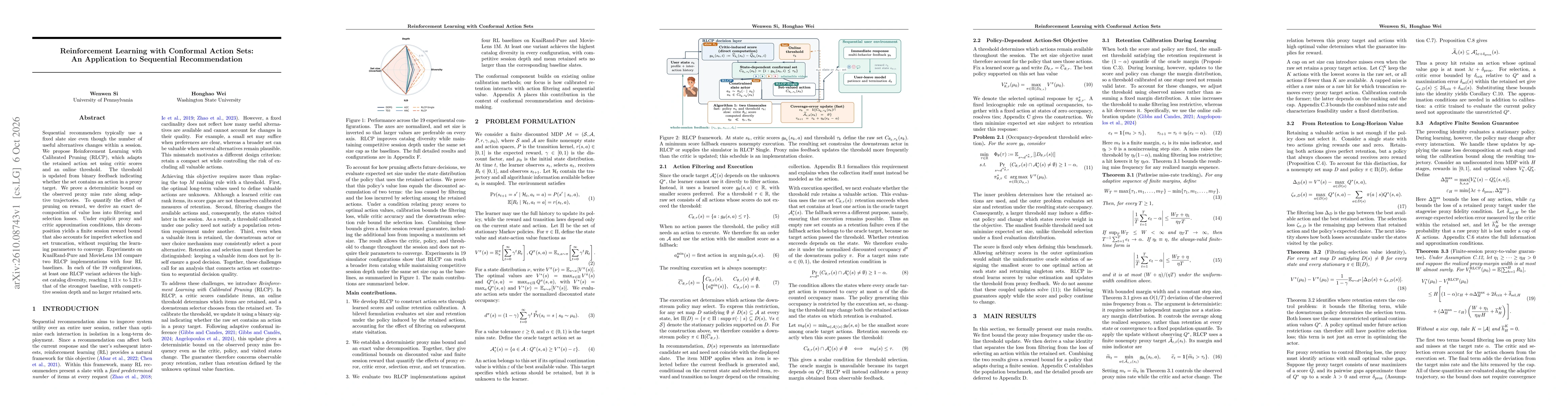 Thumbnail for Reinforcement Learning with Conformal Action Sets: An Application to Sequential Recommendation