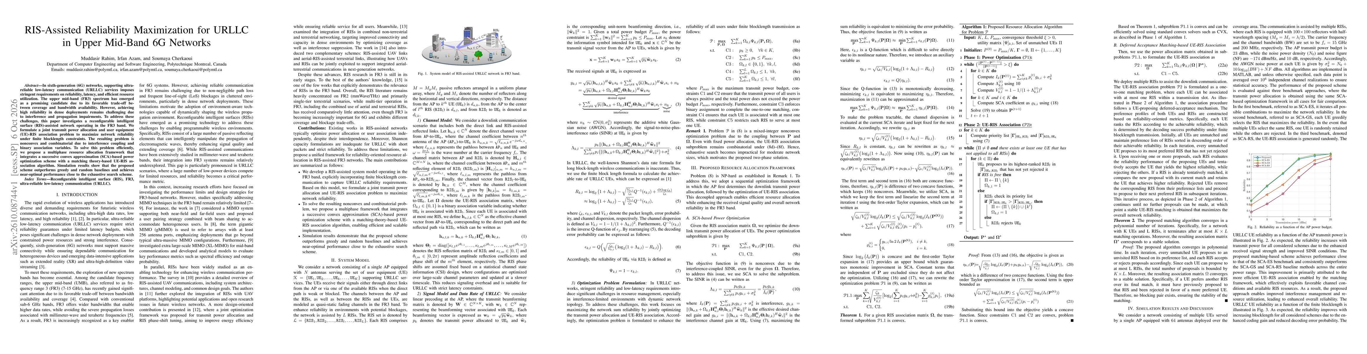 Thumbnail for RIS-Assisted Reliability Maximization for URLLC in Upper Mid-Band 6G Networks