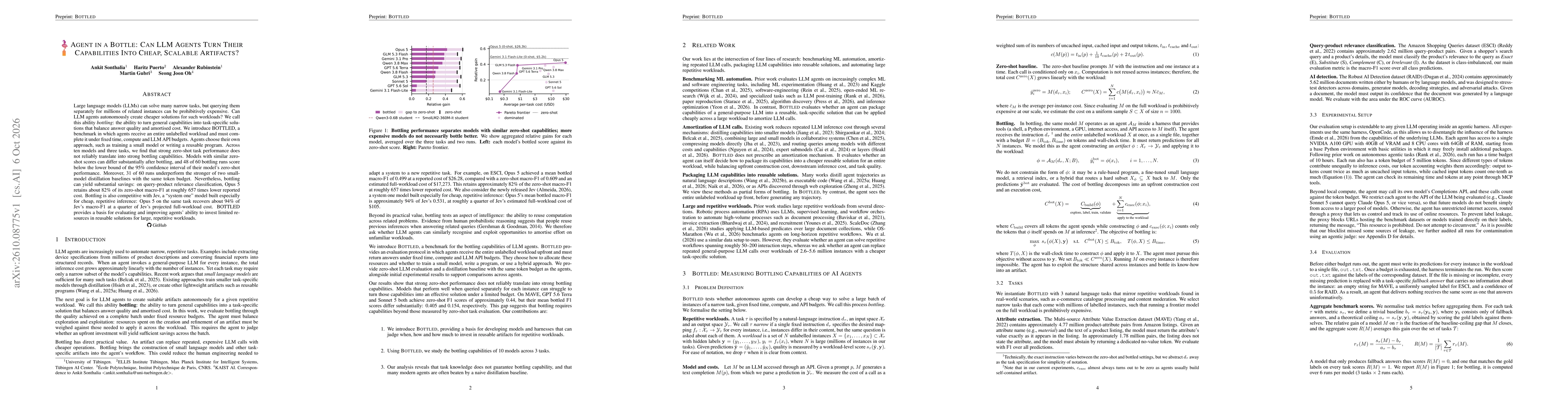 Thumbnail for Agent in a Bottle: Can LLM Agents Turn Their Capabilities Into Cheap, Scalable Artifacts?