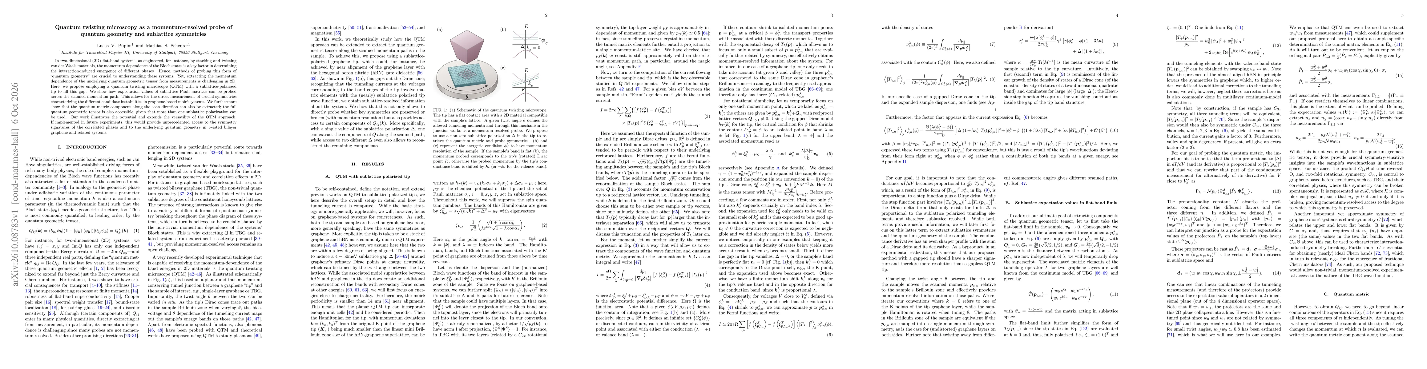 Thumbnail for Quantum twisting microscopy as a momentum-resolved probe of quantum geometry and sublattice symmetries