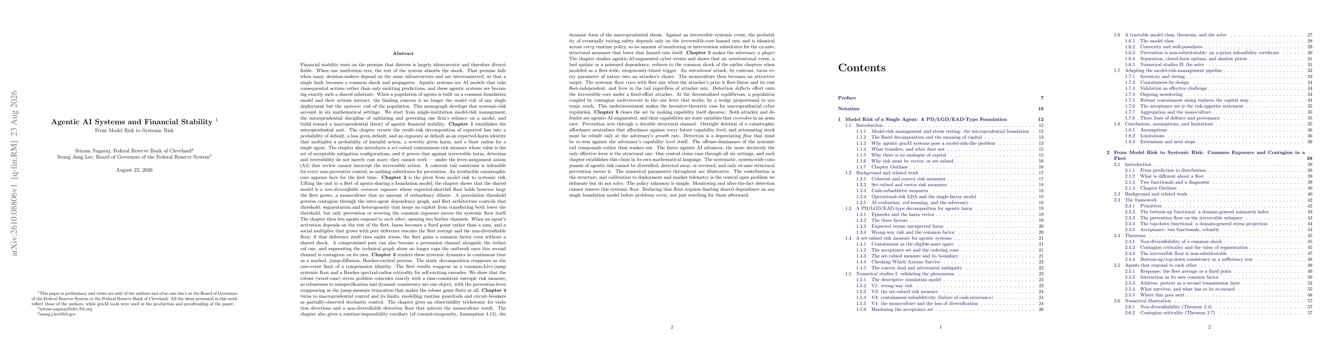Thumbnail for Agentic AI Systems and Financial Stability, From Model Risk to Systemic Risk