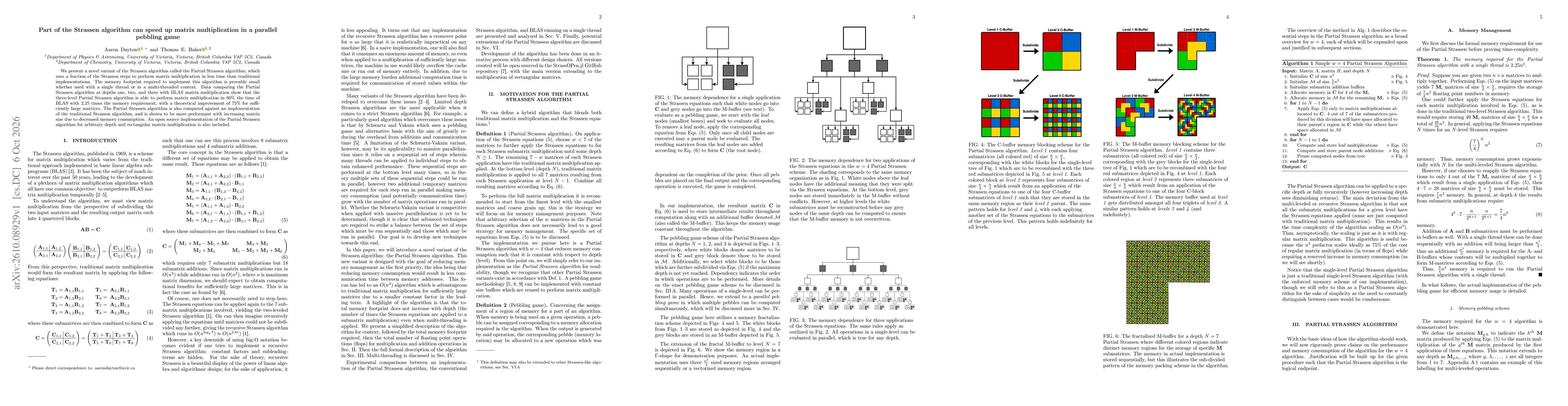 Thumbnail for Part of the Strassen algorithm can speed up matrix multiplication in a parallel pebbling game