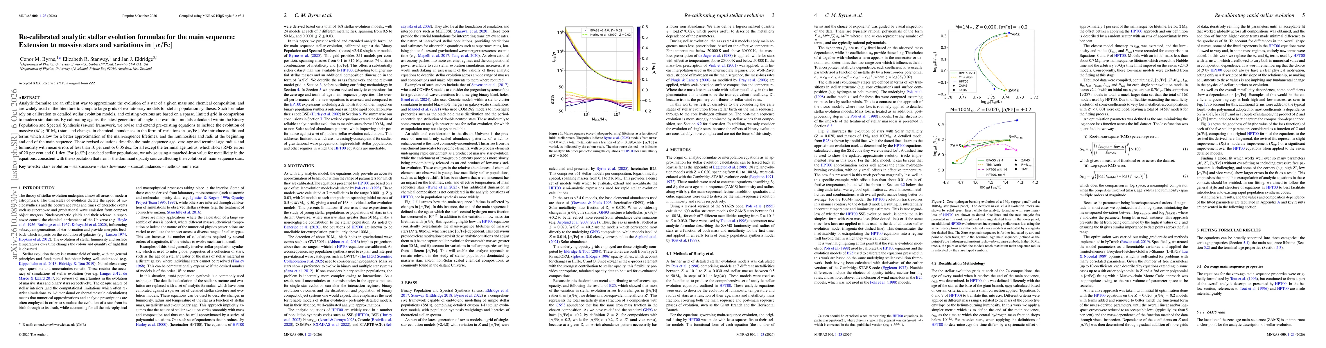 Thumbnail for Re-calibrated analytic stellar evolution formulae for the main sequence: Extension to massive stars and variations in $[α/\mathrm{Fe}]$