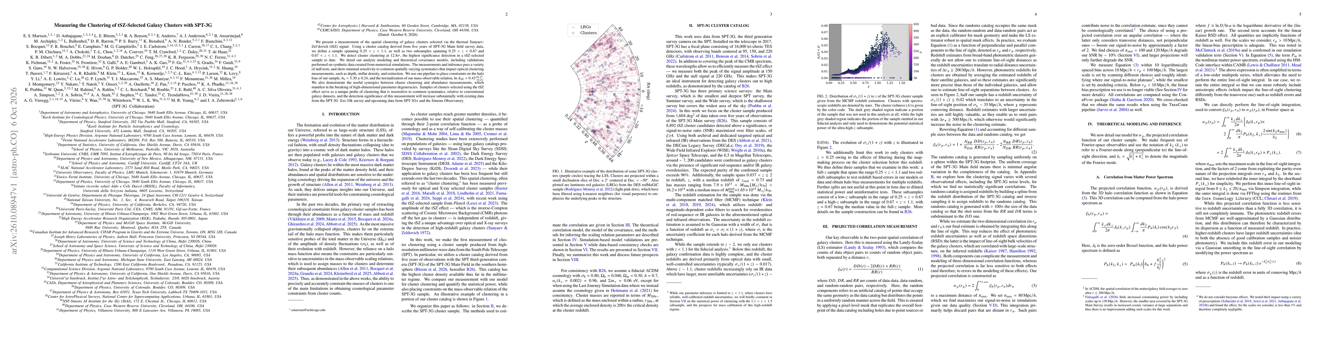Thumbnail for Measuring the Clustering of tSZ-Selected Galaxy Clusters with SPT-3G