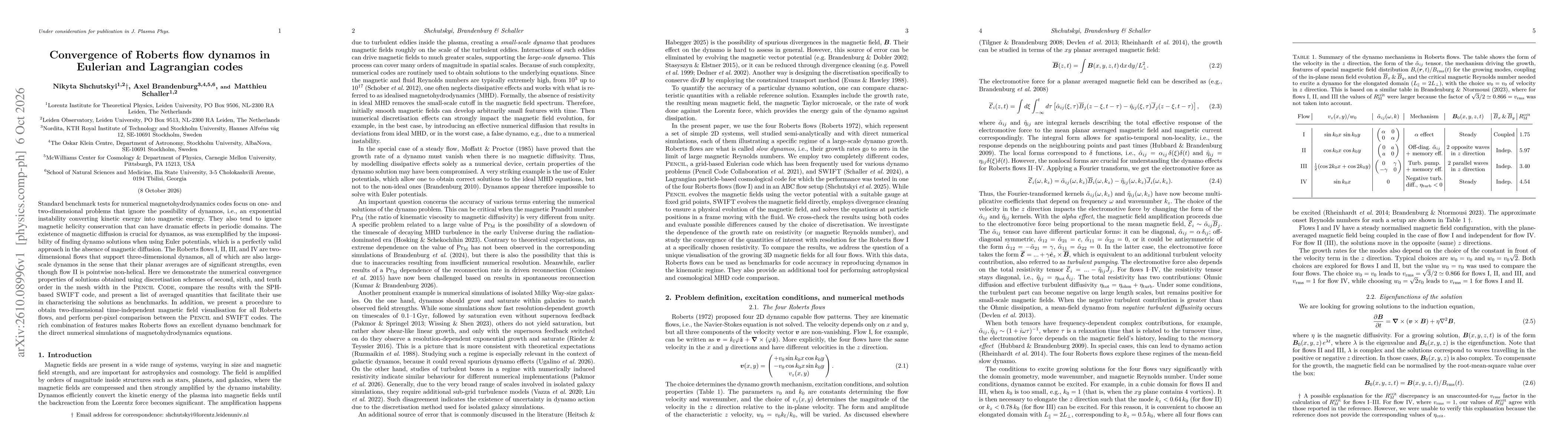 Thumbnail for Convergence of Roberts flow dynamos in Eulerian and Lagrangian codes
