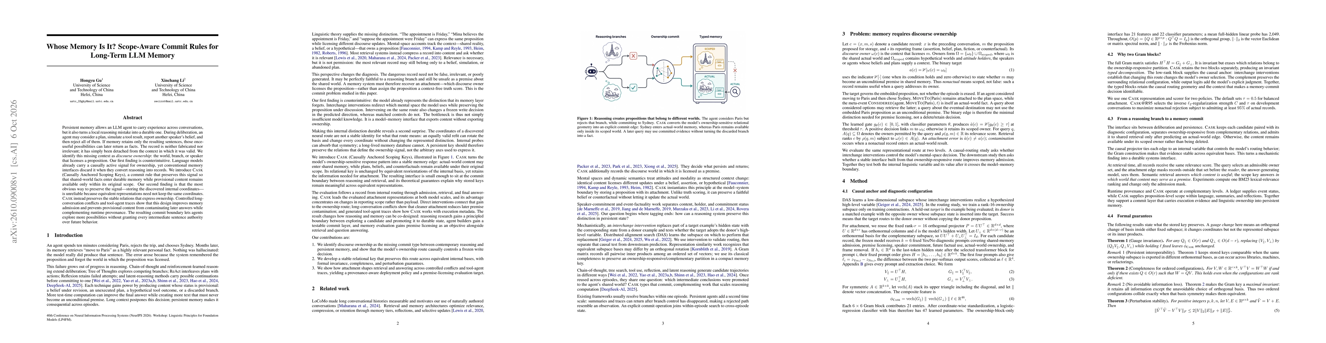 Thumbnail for Whose Memory Is It? Scope-Aware Commit Rules for Long-Term LLM Memory