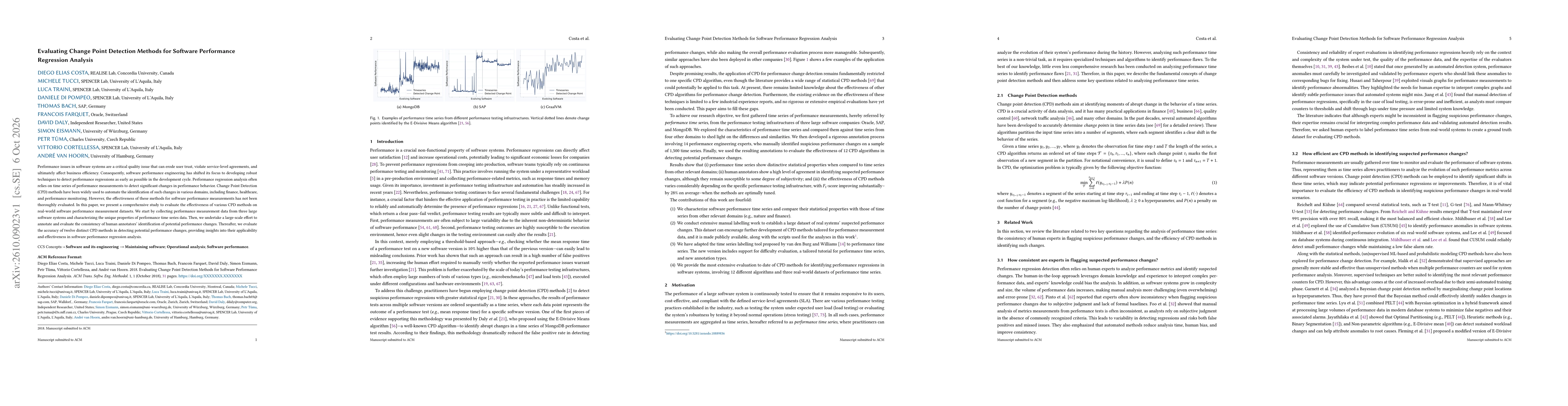 Thumbnail for Evaluating Change Point Detection Methods for Software Performance Regression Analysis