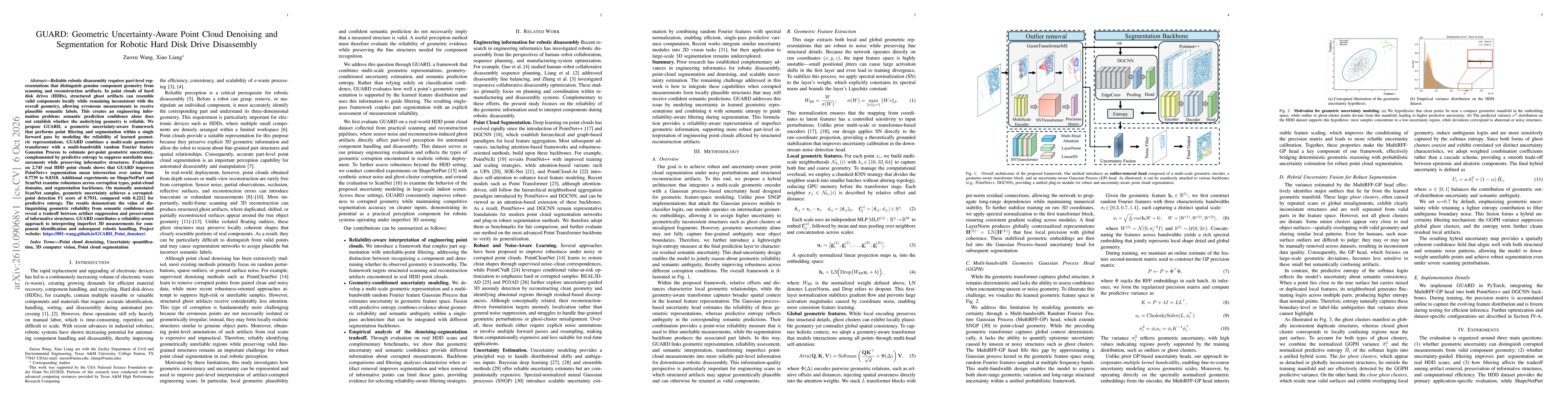 Thumbnail for GUARD: Geometric Uncertainty-Aware Point Cloud Denoising and Segmentation for Robotic Hard Disk Drive Disassembly