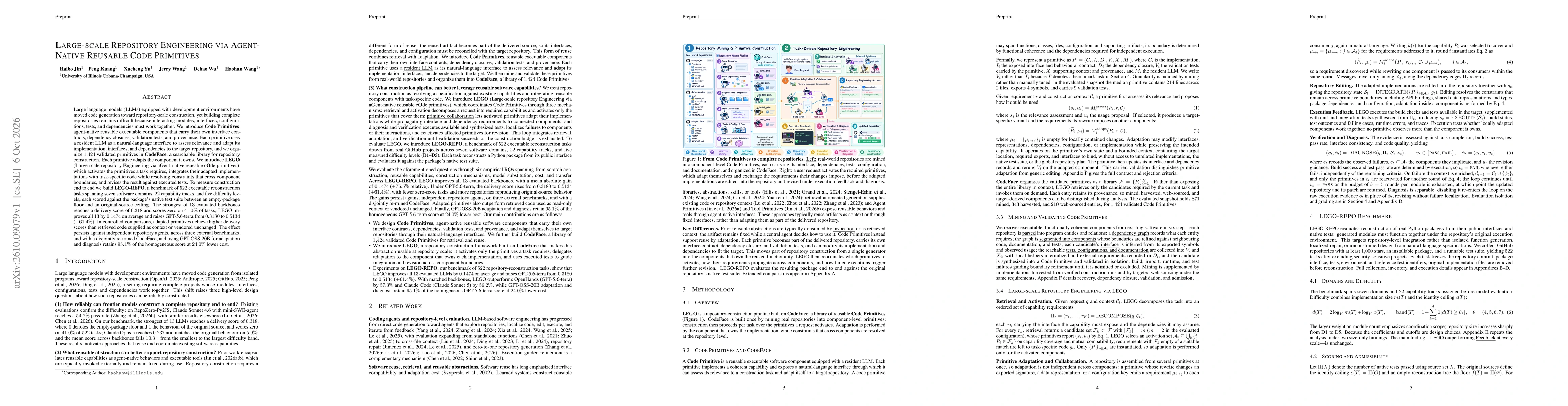 Thumbnail for Large-scale Repository Engineering via Agent-Native Reusable Code Primitives