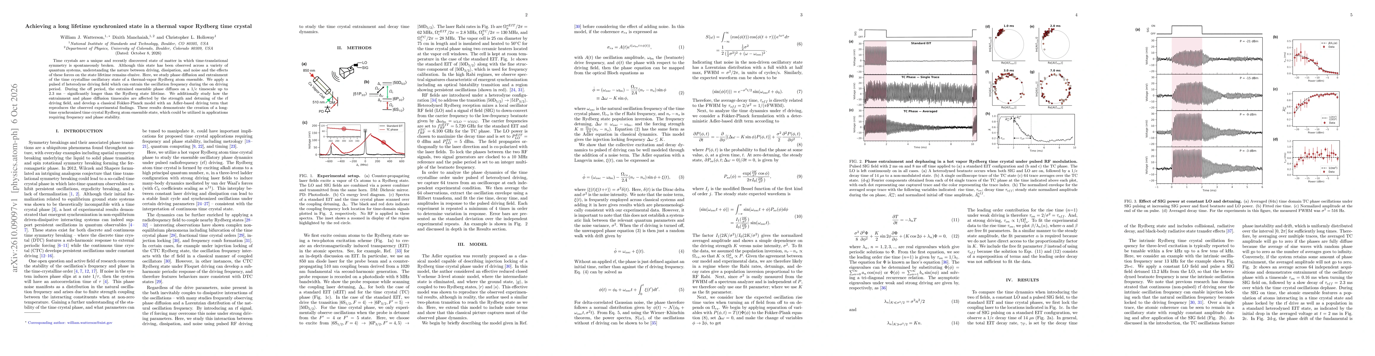 Thumbnail for Achieving a long lifetime synchronized state in a thermal vapor Rydberg time crystal
