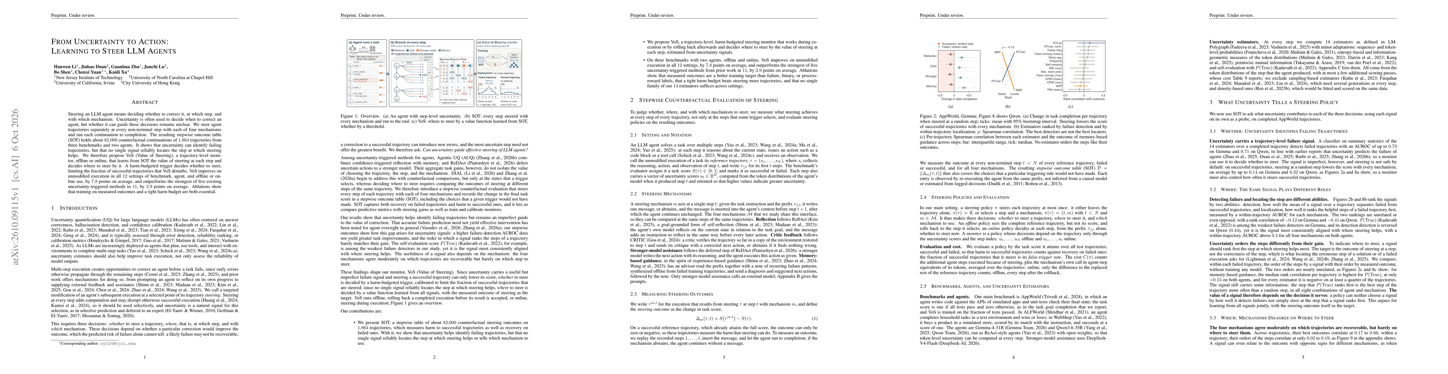 Thumbnail for From Uncertainty to Action: Learning to Steer LLM Agents