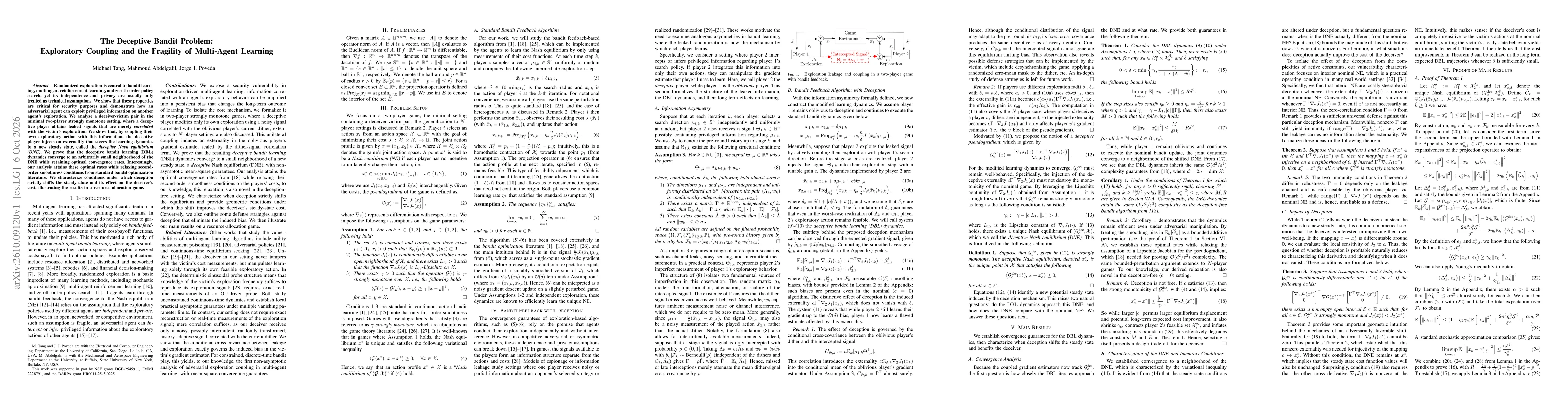 Thumbnail for The Deceptive Bandit Problem: Exploratory Coupling and the Fragility of Multi-Agent Learning