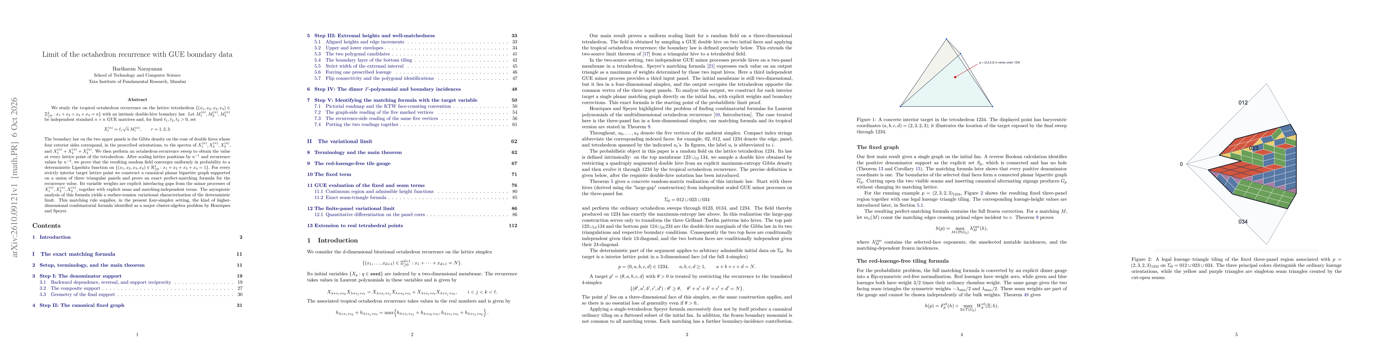 Thumbnail for Limit of the octahedron recurrence with GUE boundary data