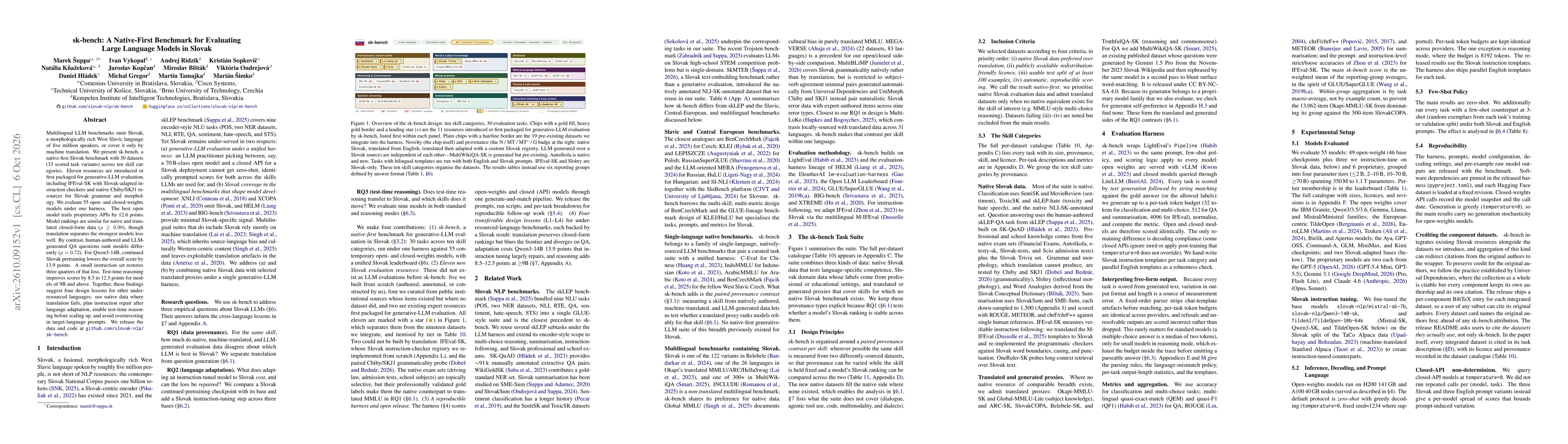 Thumbnail for sk-bench: A Native-First Benchmark for Evaluating Large Language Models in Slovak