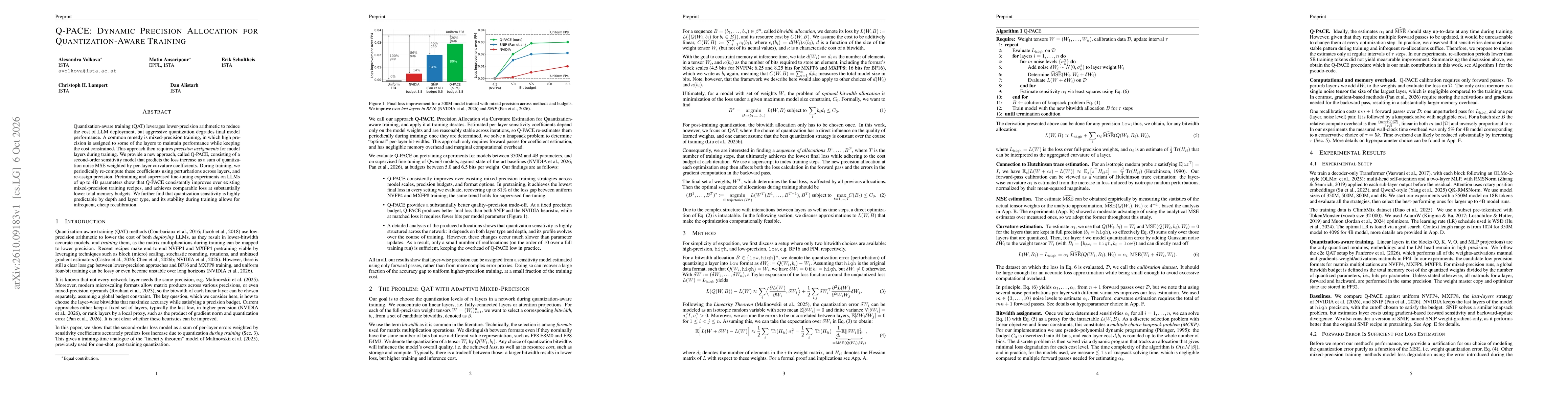 Thumbnail for Q-PACE: Dynamic Precision Allocation for Quantization-Aware Training