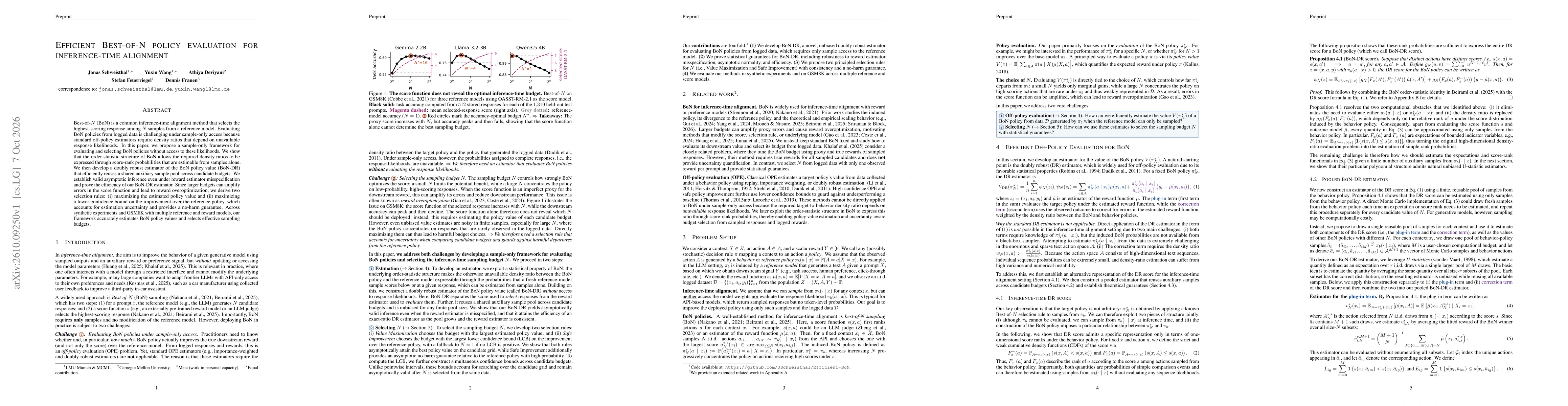 Thumbnail for Efficient Best-of-N policy evaluation for inference-time alignment