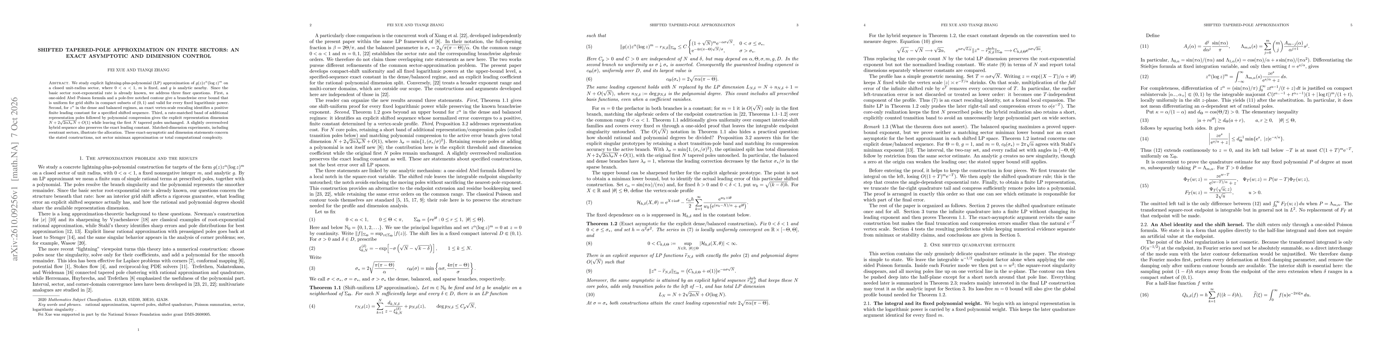 Thumbnail for Shifted tapered-pole approximation on finite sectors: an exact asymptotic and dimension control