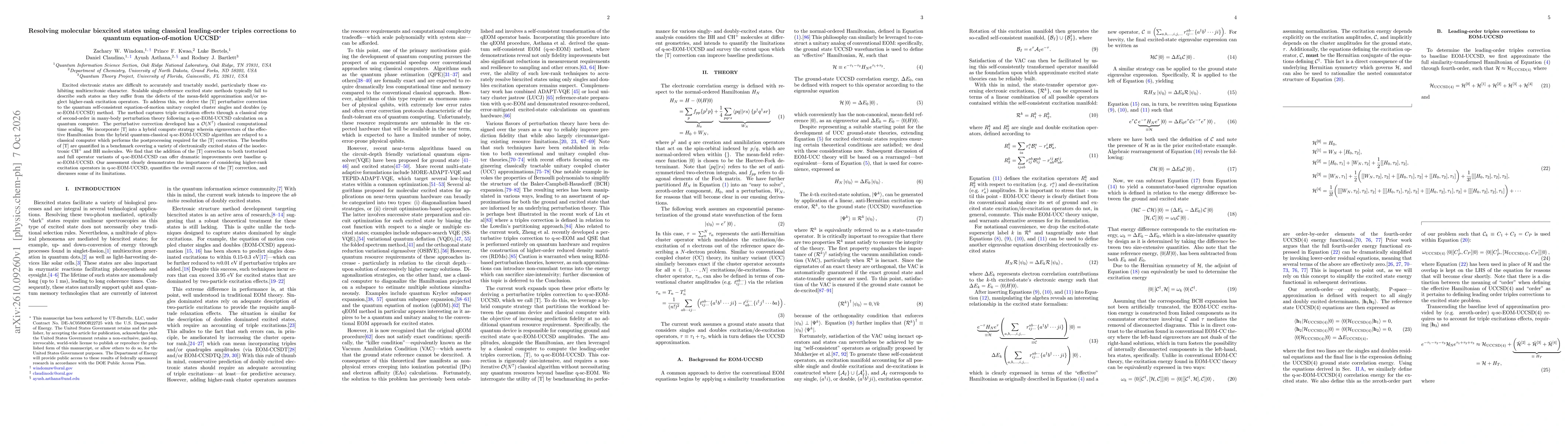 Thumbnail for Resolving molecular biexcited states using classical leading-order triples corrections to quantum equation-of-motion UCCSD