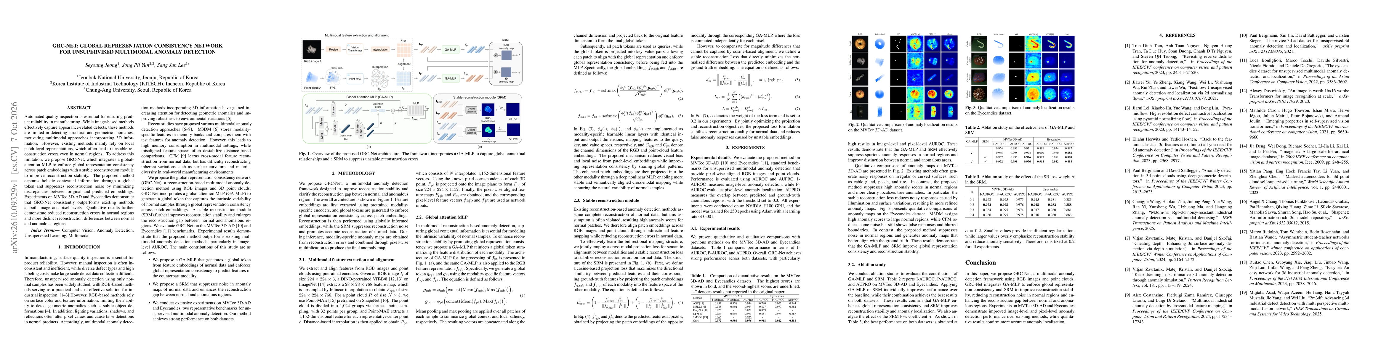 Thumbnail for GRC-Net: Global Representation Consistency Network for Unsupervised Multimodal Anomaly Detection