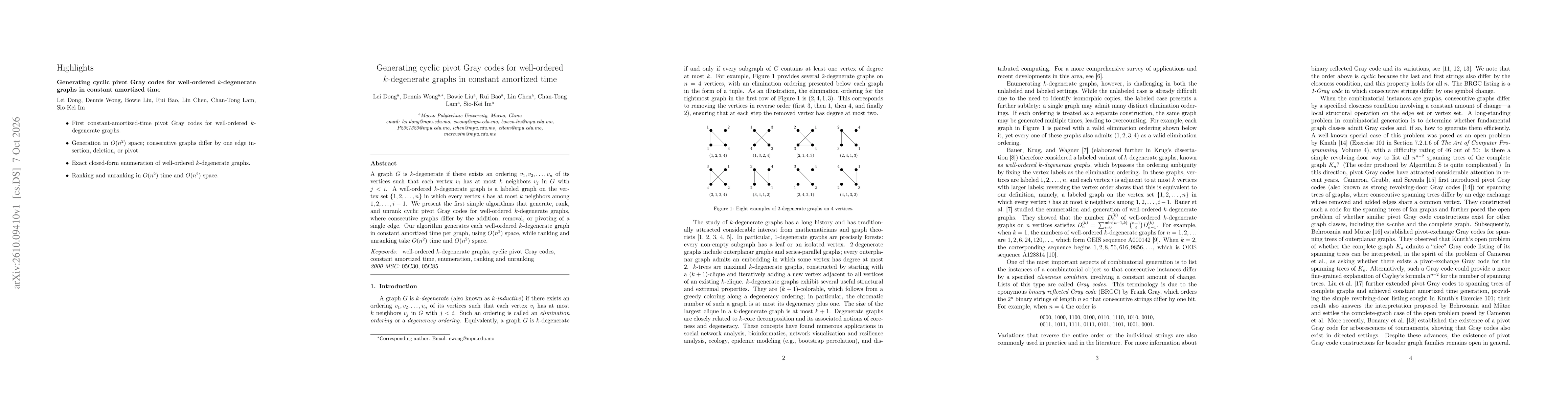 Thumbnail for Generating cyclic pivot Gray codes for well-ordered $k$-degenerate graphs in constant amortized time