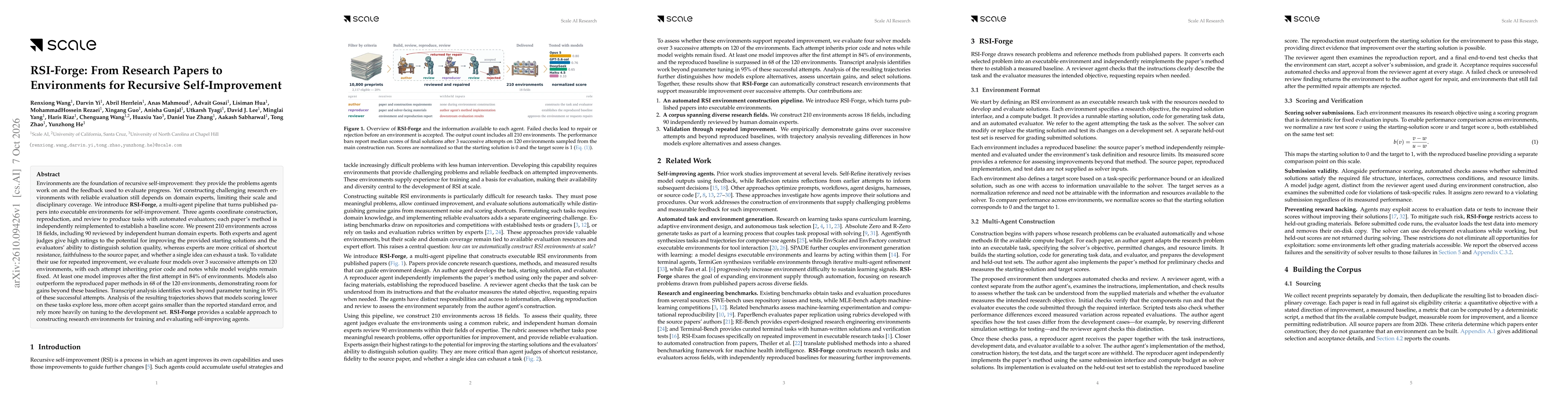 Thumbnail for RSI-Forge: From Research Papers to Environments for Recursive Self-Improvement