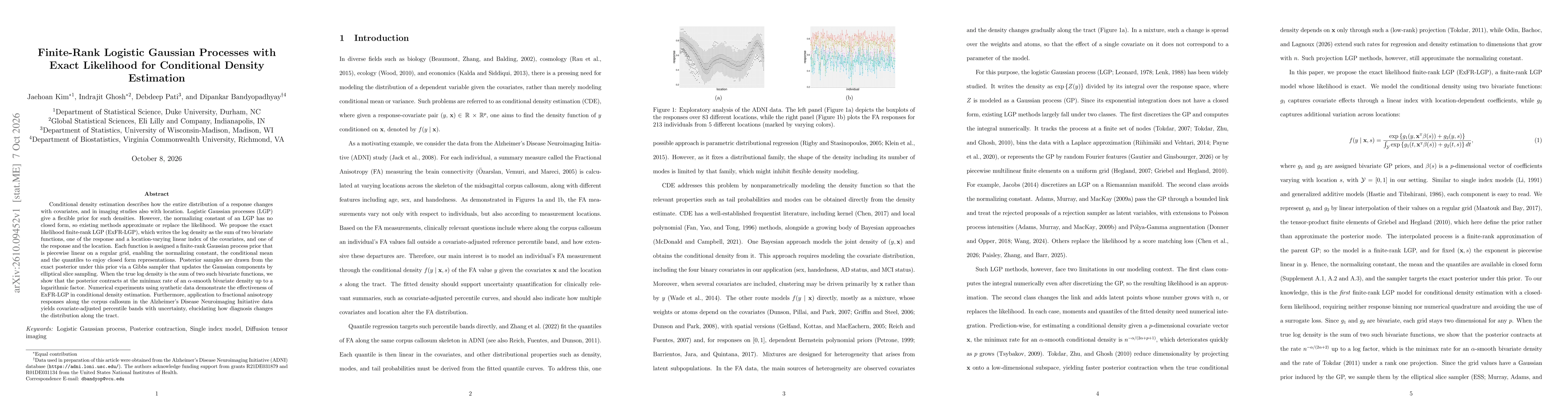 Thumbnail for Finite-Rank Logistic Gaussian Processes with Exact Likelihood for Conditional Density Estimation
