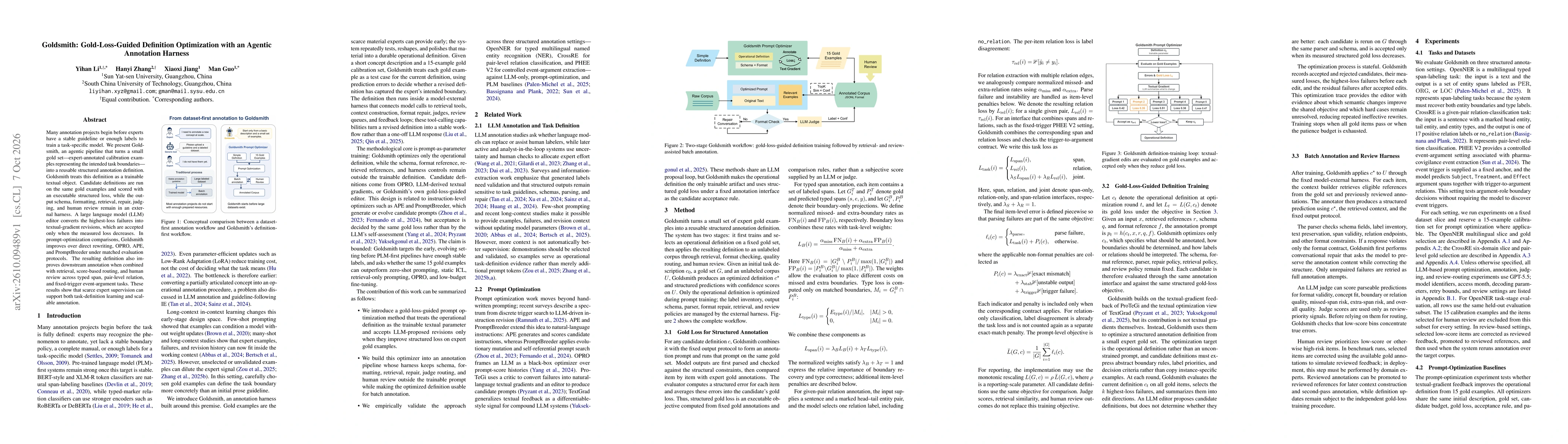 Thumbnail for Goldsmith: Gold-Loss-Guided Definition Optimization with an Agentic Annotation Harness