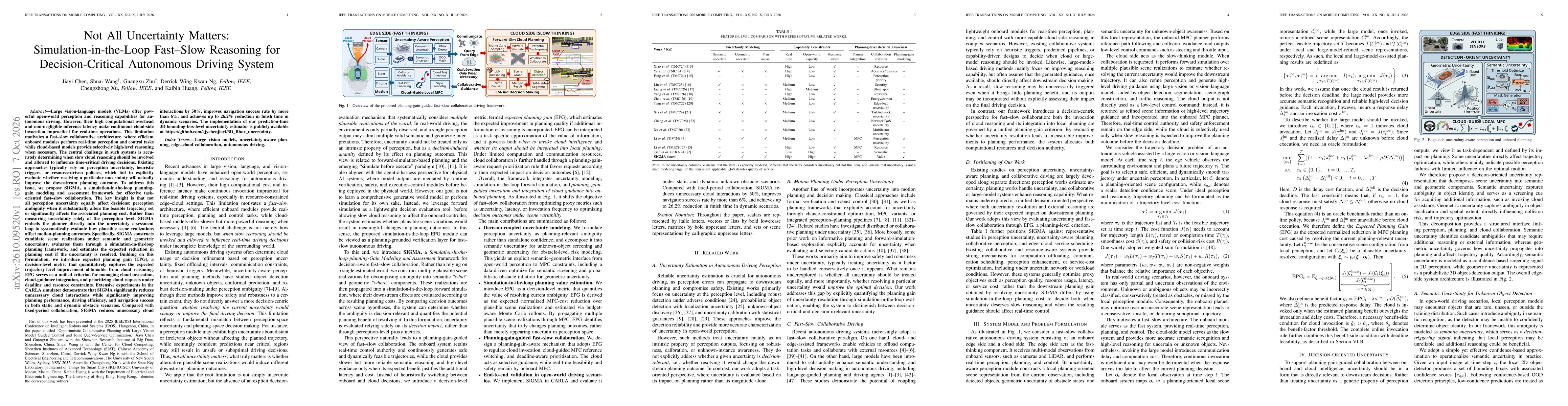 Thumbnail for Not All Uncertainty Matters: Simulation-in-the-Loop Fast-Slow Reasoning for Decision-Critical Autonomous Driving System