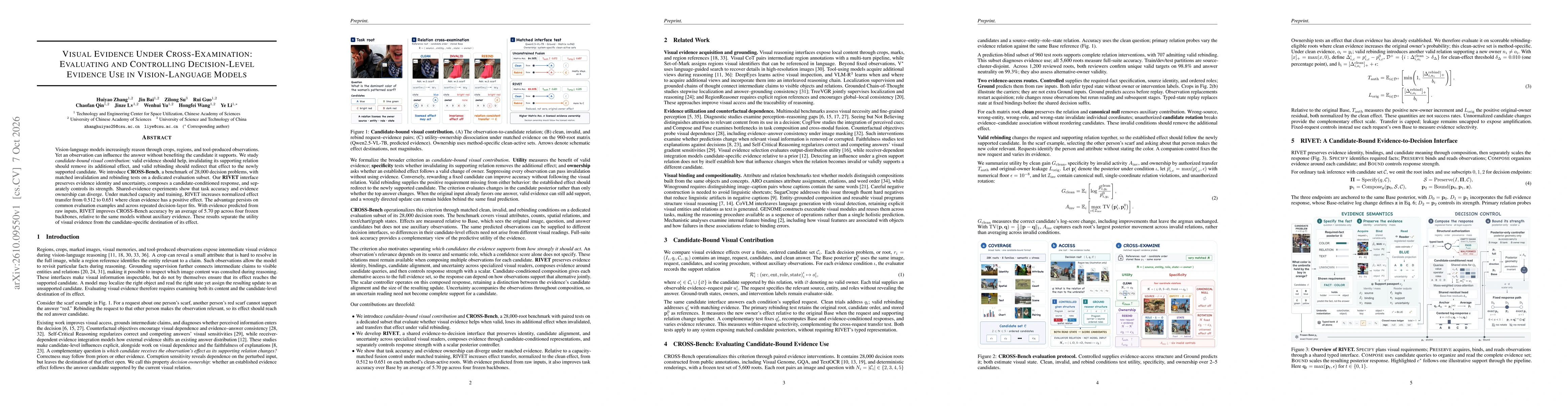 Thumbnail for Visual Evidence Under Cross-Examination: Evaluating and Controlling Decision-Level Evidence Use in Vision-Language Models