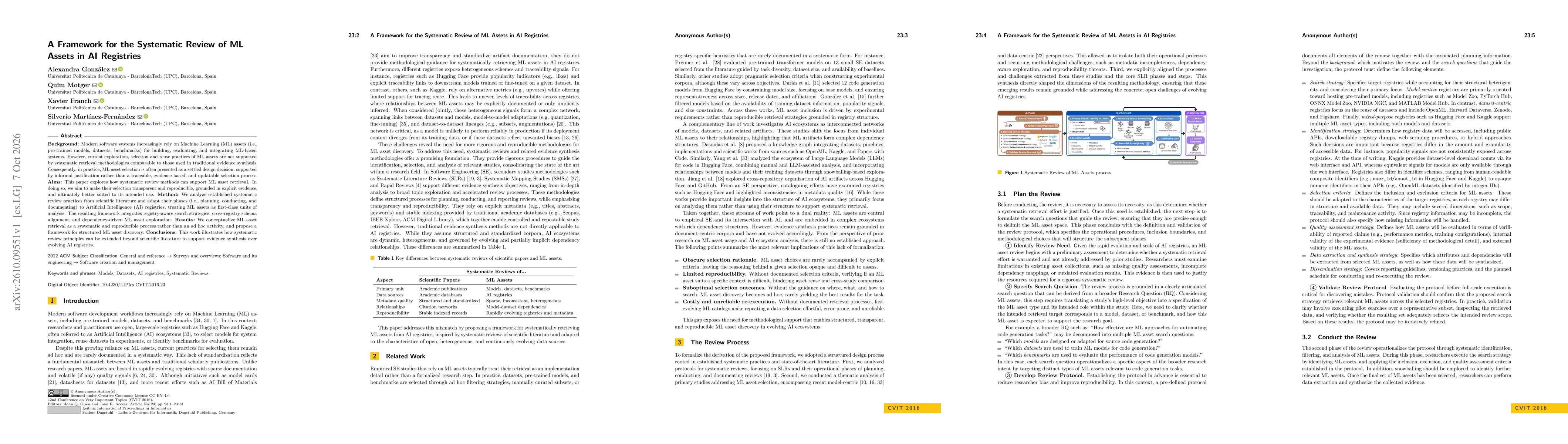 Thumbnail for A Framework for the Systematic Review of ML Assets in AI Registries