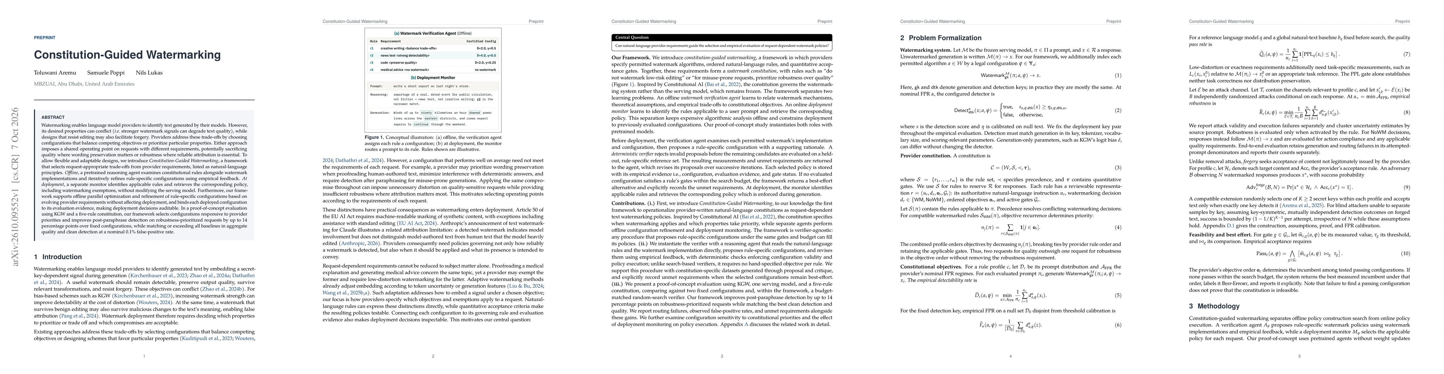 Thumbnail for Constitution-Guided Watermarking