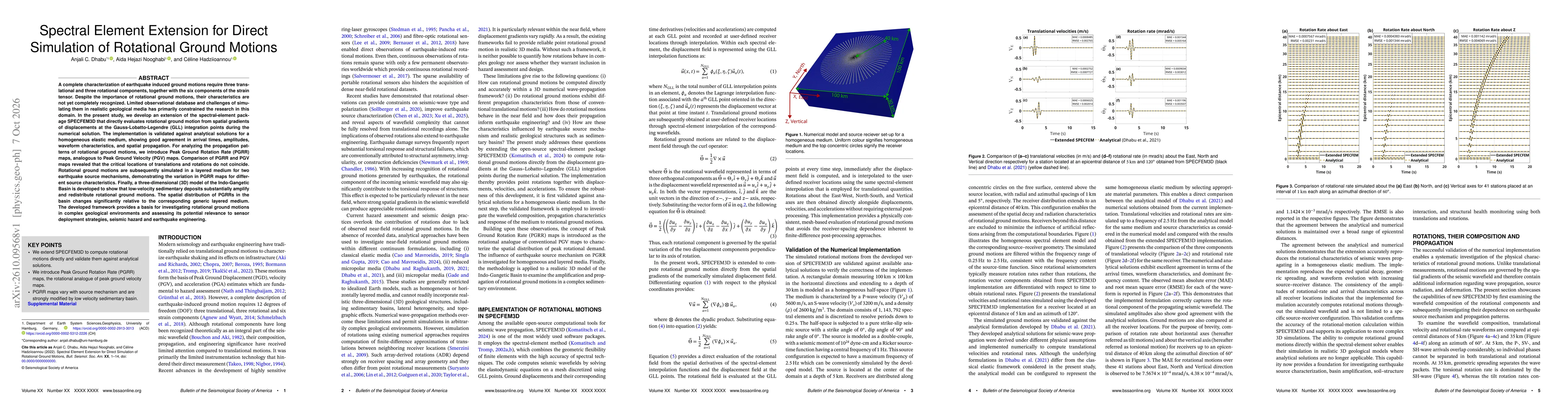 Thumbnail for Spectral Element Extension for Direct Simulation of Rotational Ground Motions