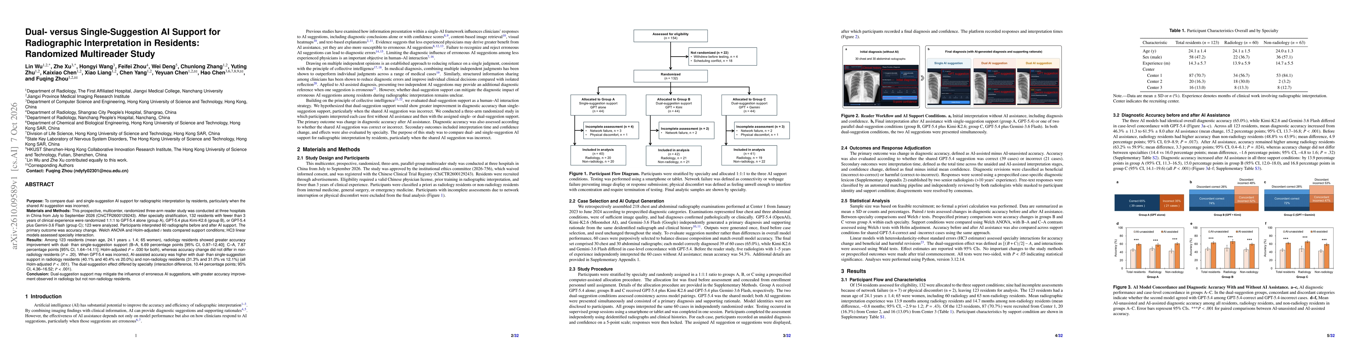 Thumbnail for Dual- versus Single-Suggestion AI Support for Radiographic Interpretation in Residents: Randomized Multireader Study