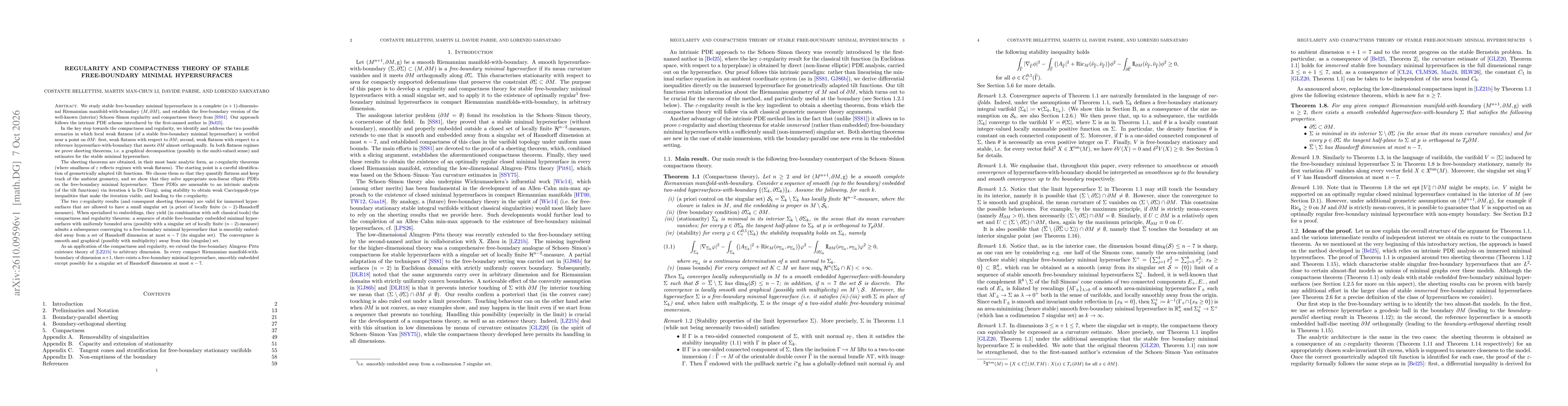 Thumbnail for Regularity and compactness theory of stable free-boundary minimal hypersurfaces