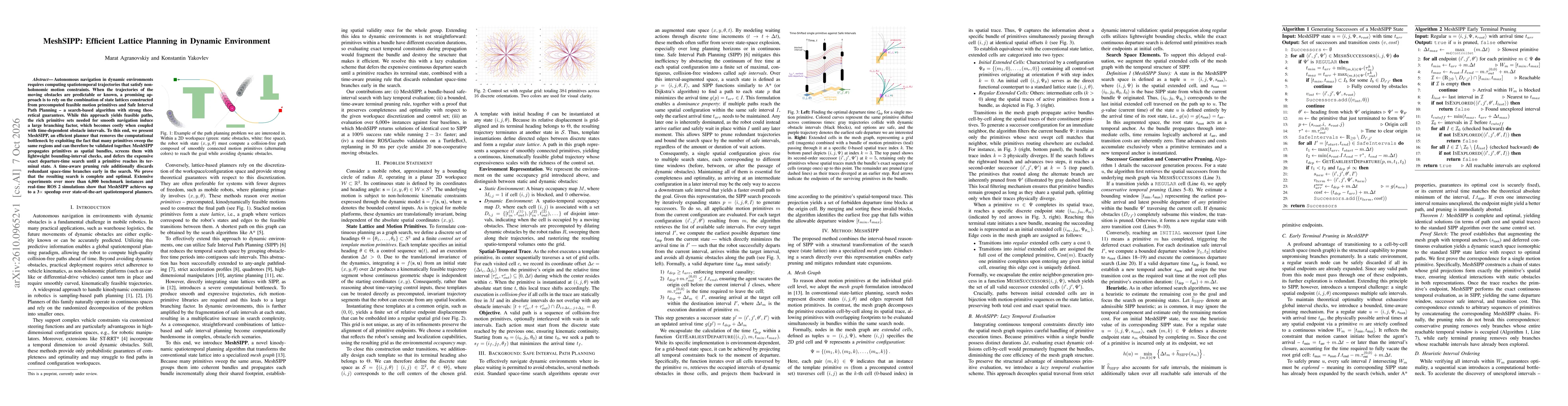 Thumbnail for MeshSIPP: Efficient Lattice Planning in Dynamic Environment