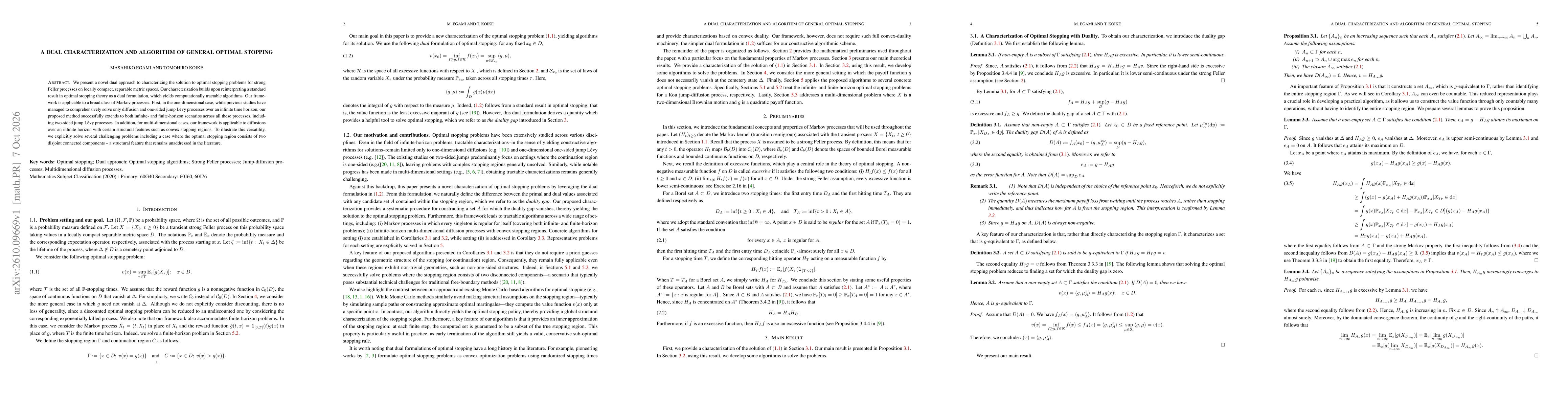Thumbnail for A dual characterization and algorithm of general optimal stopping