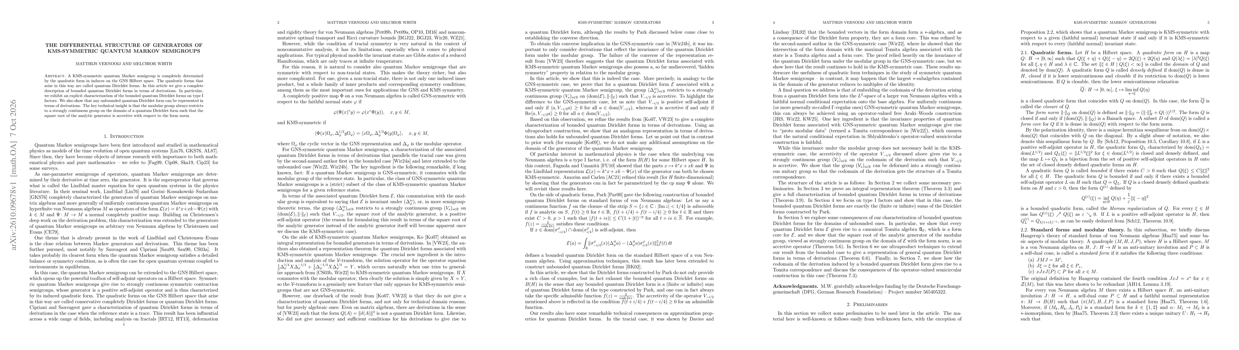 Thumbnail for The Differential Structure of Generators of KMS-Symmetric Quantum Markov Semigroups