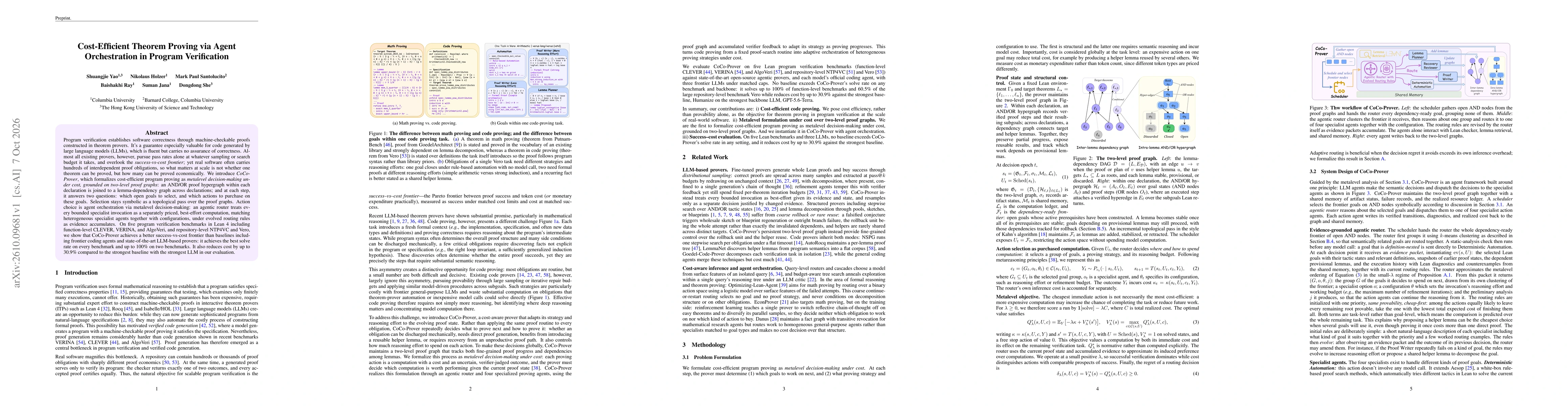 Thumbnail for Cost-Efficient Theorem Proving via Agent Orchestration in Program Verification