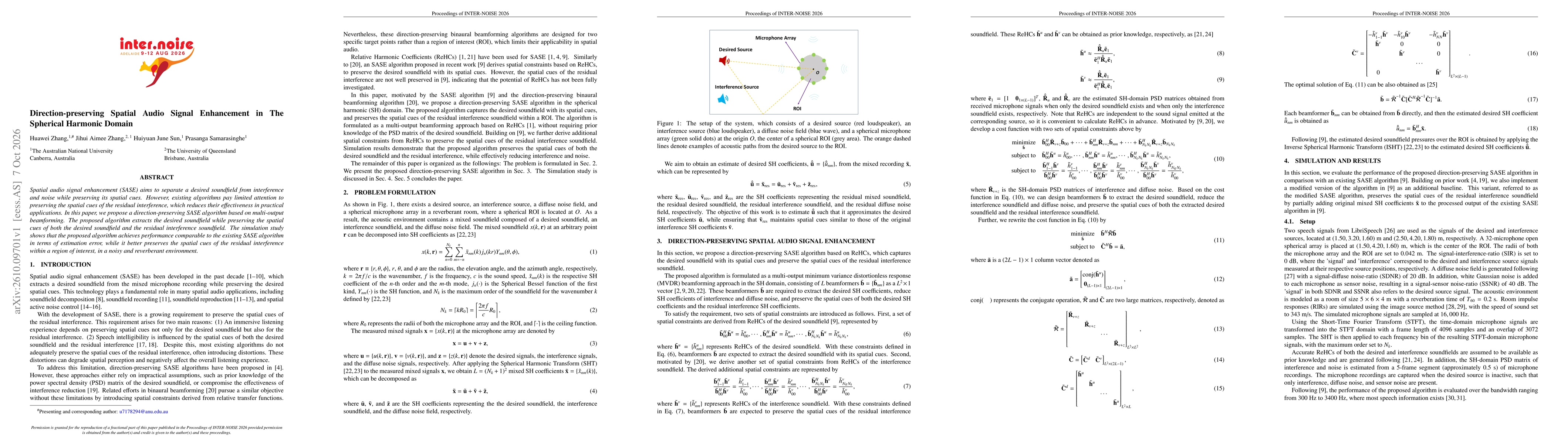 Thumbnail for Direction-preserving Spatial Audio Signal Enhancement in The Spherical Harmonic Domain