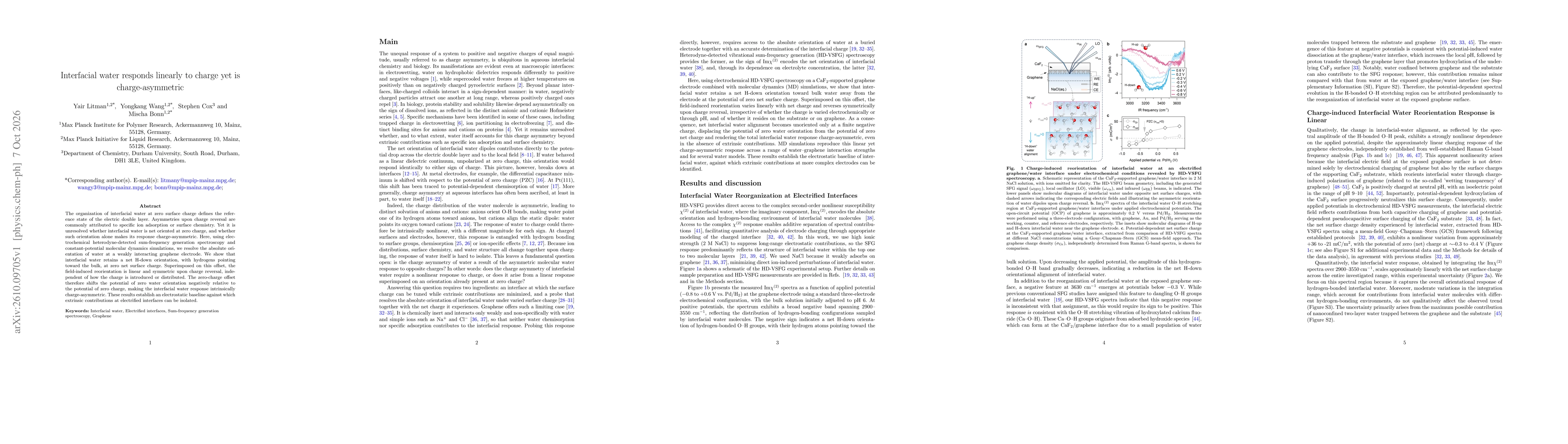 Thumbnail for Interfacial Water Responds Linearly to Charge yet Is Charge-Asymmetric