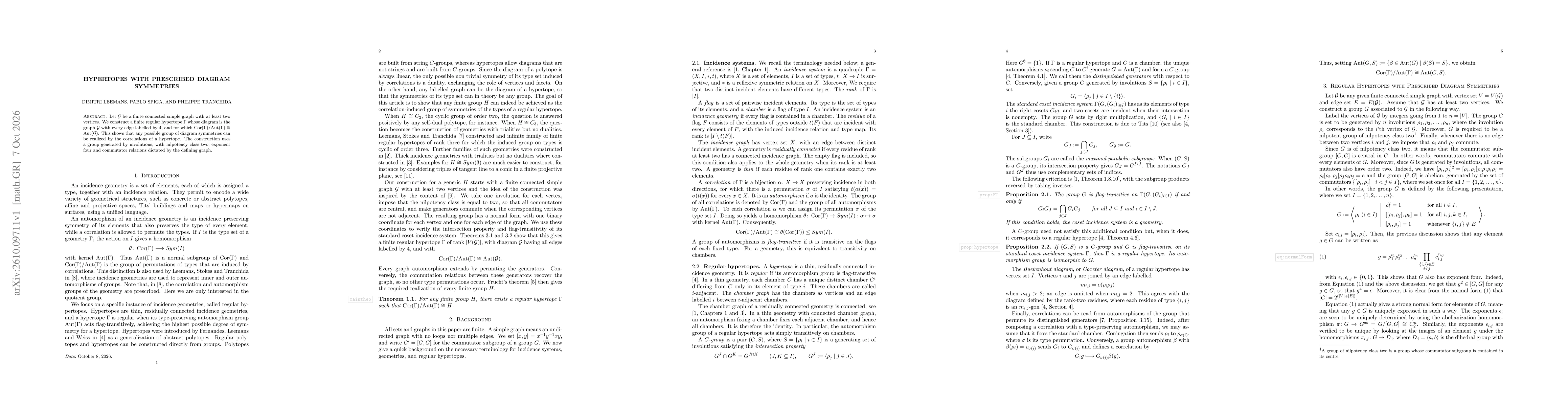 Thumbnail for Hypertopes with prescribed diagram symmetries