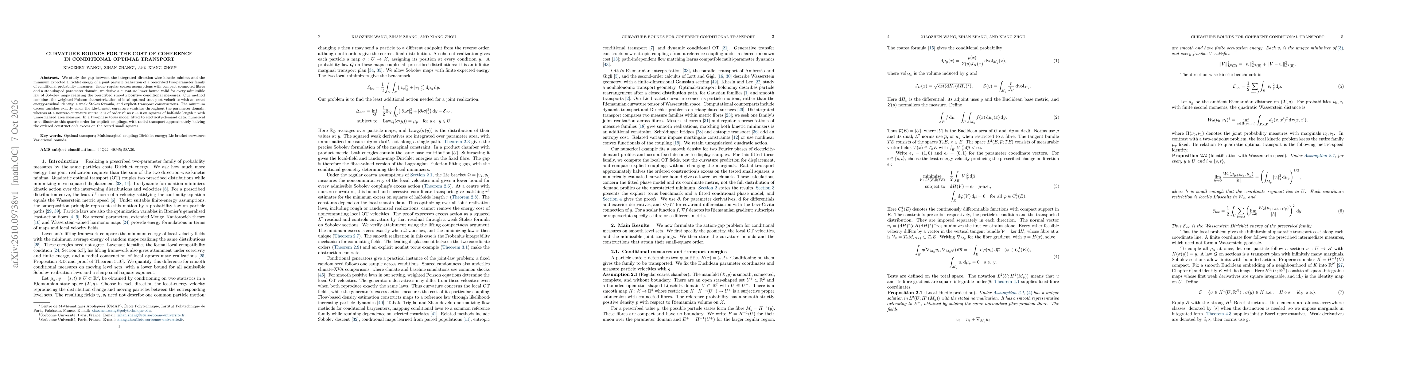 Thumbnail for Curvature bounds for the cost of coherence in conditional optimal transport