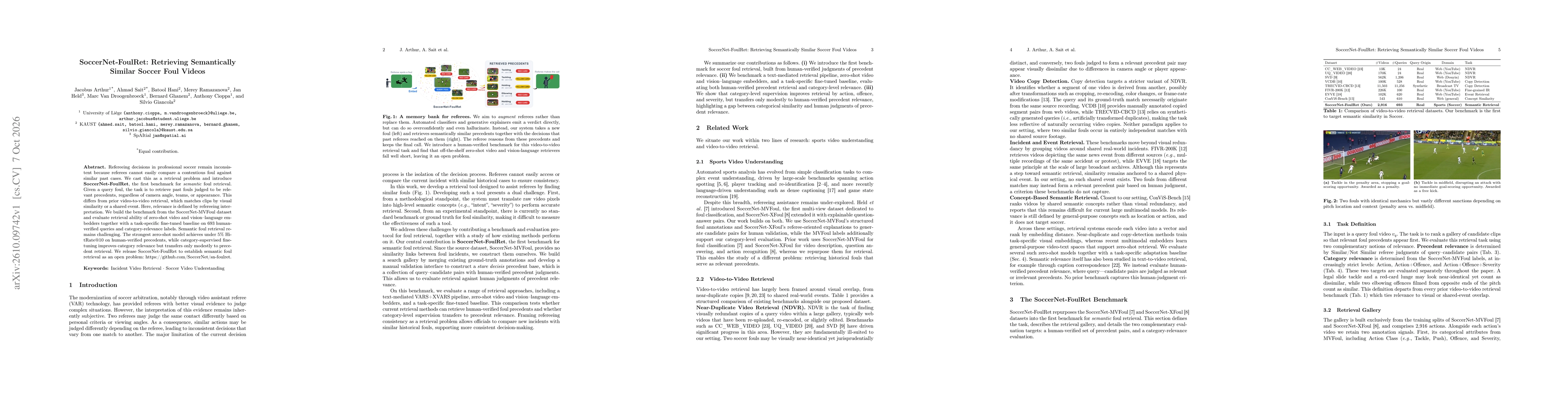 Thumbnail for SoccerNet-FoulRet: Retrieving Semantically Similar Soccer Foul Videos