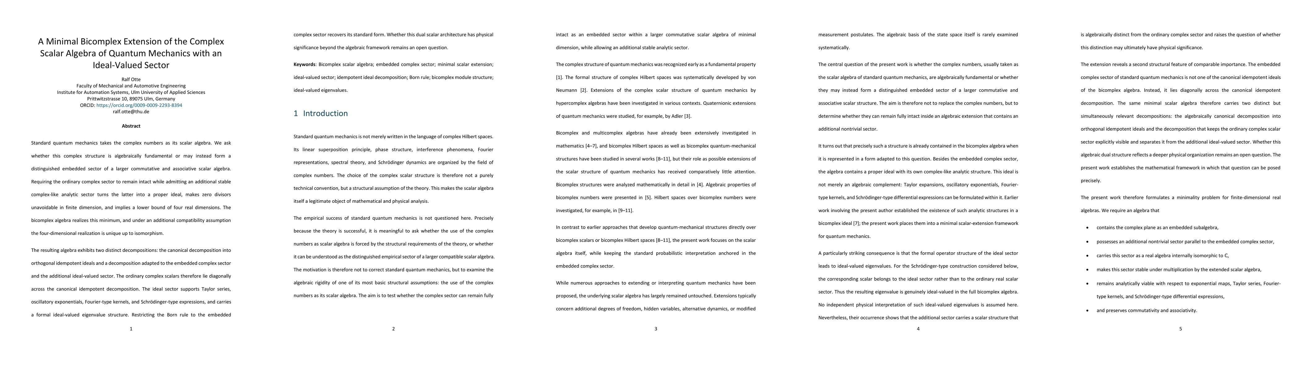 Thumbnail for A Minimal Bicomplex Extension of the Complex Scalar Algebra of Quantum Mechanics with an Ideal-Valued Sector