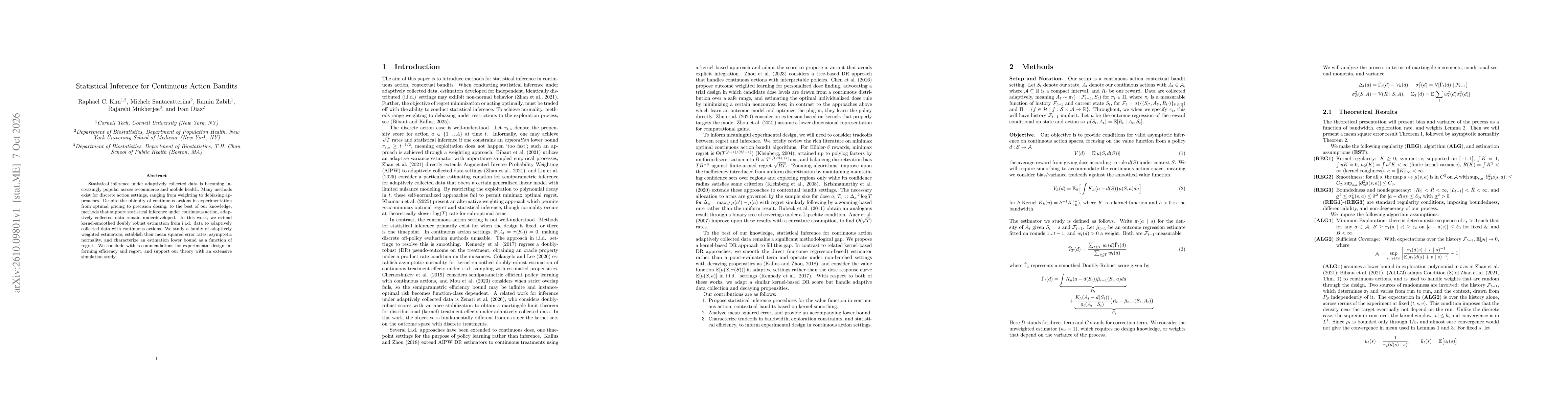 Thumbnail for Statistical Inference for Continuous Action Bandits