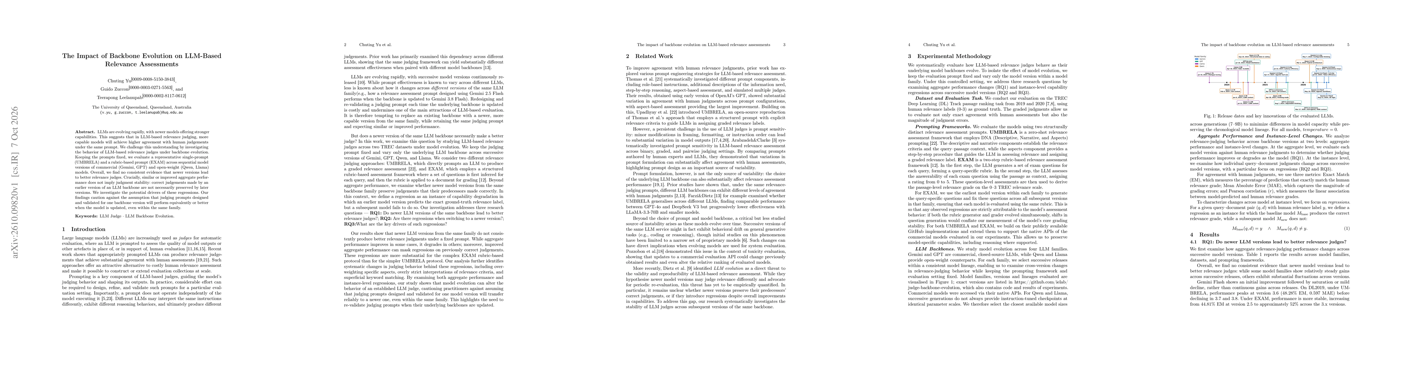 Thumbnail for The Impact of Backbone Evolution on LLM-Based Relevance Assessments
