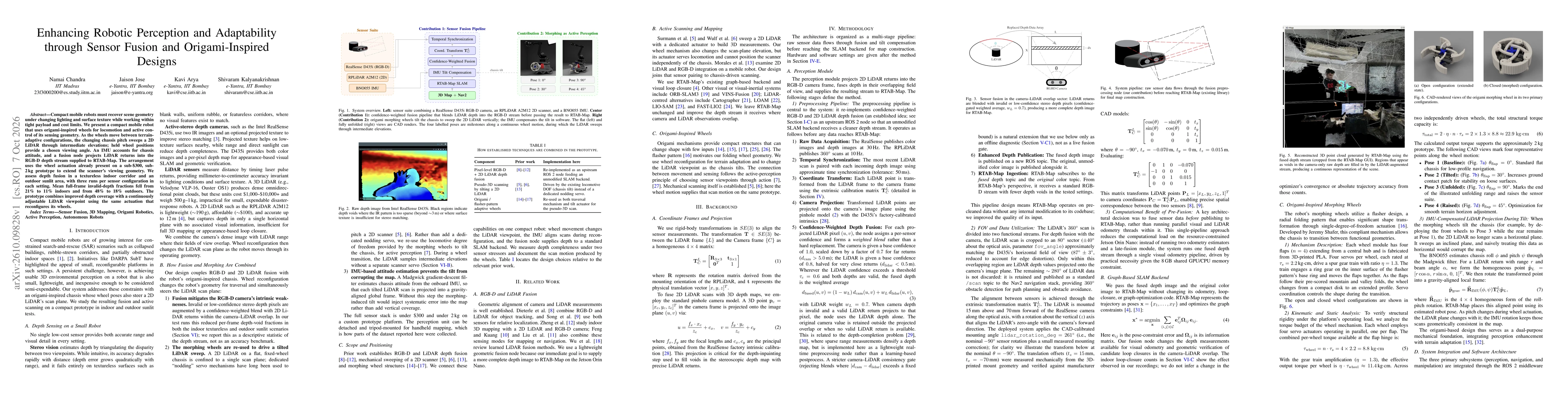 Thumbnail for Enhancing Robotic Perception and Adaptability through Sensor Fusion and Origami-Inspired Designs