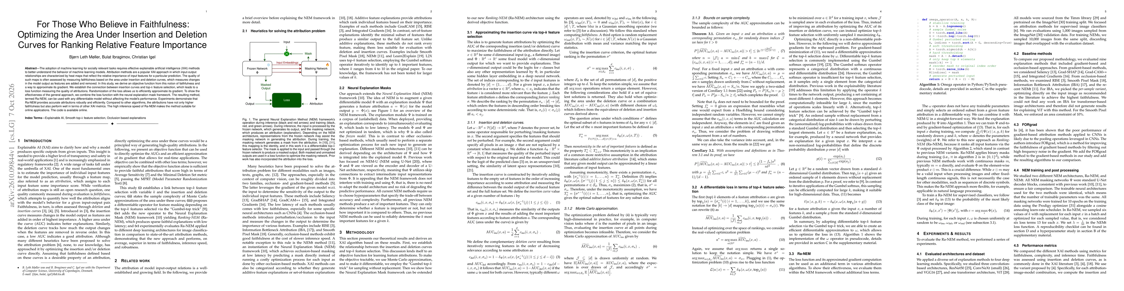 Thumbnail for For Those Who Believe in Faithfulness: Optimizing the Area Under Insertion and Deletion Curves for Ranking Relative Feature Importance